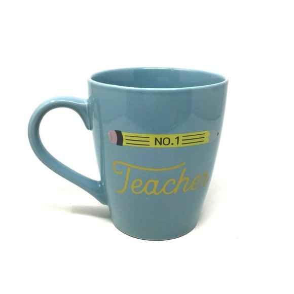 50oz Stoneware No. 1 Teacher Giant Mug Blue - Thre